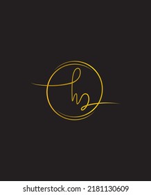 An elegant beautiful swashes and curly lines handwritten letter type H vector logo template