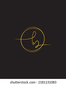 An elegant beautiful swashes and curly lines handwritten letter type B vector logo template