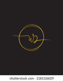 An elegant beautiful swashes and curly lines handwritten letter type W vector logo template