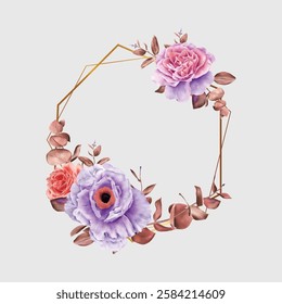 Elegant and Beautiful Watercolor Floral Ring. Illustrator and designer. Wedding Invites, save the date, Birthday Invites, Video Invites, E-Cards.