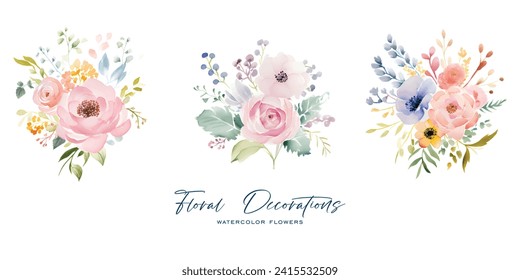 An elegant and beautiful watercolor flower is very suitable for wedding decoration purposes or as a wedding invitation element