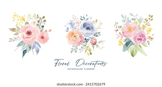 An elegant and beautiful watercolor flower is very suitable for wedding decoration purposes or as a wedding invitation element