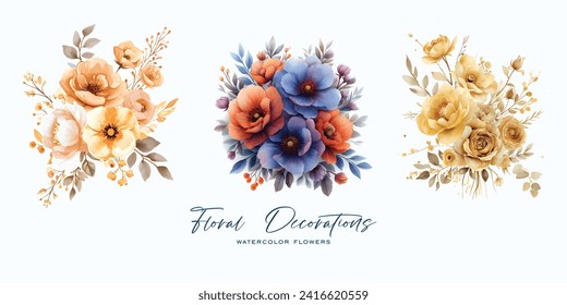 An elegant and beautiful watercolor flower is very suitable for wedding decoration purposes or as a wedding invitation element