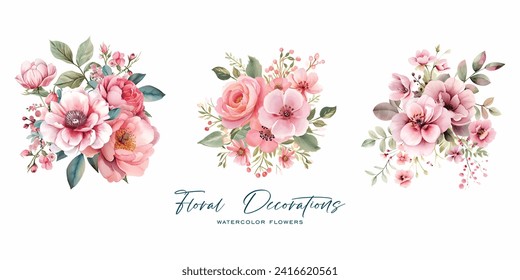 An elegant and beautiful watercolor flower is very suitable for wedding decoration purposes or as a wedding invitation element