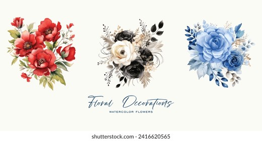 An elegant and beautiful watercolor flower is very suitable for wedding decoration purposes or as a wedding invitation element