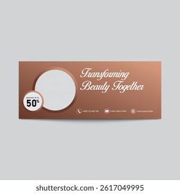 Elegant Beauty Banner Template With 50 Percent Discount Offer Display
