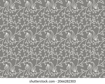 elegant and beauty outline seamless floral flower and branch pattern