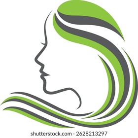 Elegant Beauty Profile with Leaf Hair and Natural Elements