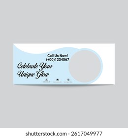 Elegant Beauty Salon Banner Template With Space For Image And Contact Information