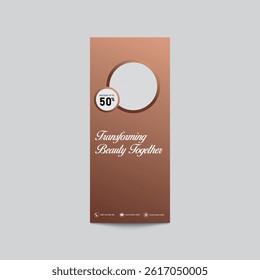 Elegant Beauty Salon Promotion Flyer Template With Fifty Percent Discount Offer