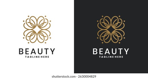 Elegant beauty salon and spa logo design