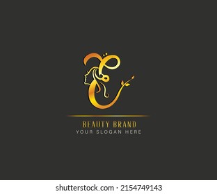 elegant beauty and spa treatment letter E logo. letter E luxury beauty face logo. logo template for beaauty spa and treatment