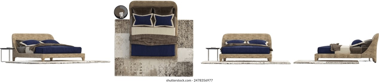 Elegant bed with classic furniture