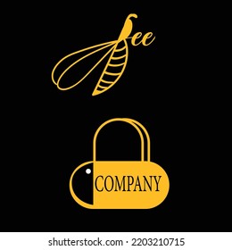 elegant bee logo vector illustration design