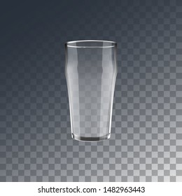 Elegant beer glass for water, milk, juice, cocktail. Objects can be placed on any background. Vector design elements