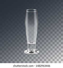 Elegant beer glass for water, milk, juice, cocktail. Objects can be placed on any background. Vector design elements