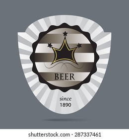 Elegant beer label, vector design