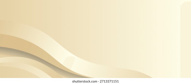 Elegant Beige Abstract Wave Background. Minimalist Neutral Flowing Graphic Design Backdrop.
