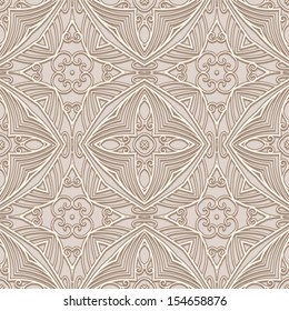 Elegant beige background, vector seamless pattern