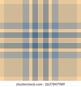 Elegant beige and blue plaid pattern. Perfect for textile designs, website backgrounds, or as a stylish texture overlay.