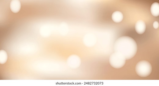 Elegant Beige Bokeh Background with Blurred Bubbles, Abstract Template with defocused bokeh lights and copy space for business website