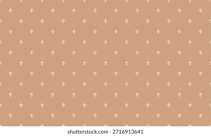 Elegant beige and cream fleurdelis pattern. Subtle texture, perfect for backgrounds, websites, packaging, and textile designs.  Evokes sophistication and timeless style.