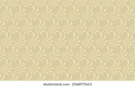 Elegant beige and cream seamless pattern. Subtle, repeating design with swirling floral motifs. Ideal for website backgrounds, textiles, packaging, and stationery.