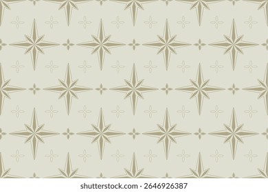 Elegante beige geometrische Stern Muster nahtlosen Hintergrund