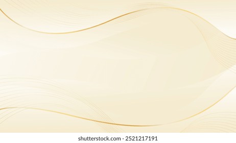 Fundo de luxo de cor creme elegante. Papel de parede dinâmico de beleza com formas de onda. Plano de fundo de banner de modelo para produtos de beleza, vendas, anúncios, páginas, eventos, Web e outros