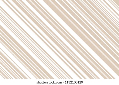 Elegant beige pattern with diagonal stripes. Simple, light geometric background. Vector illustration, rectangular, horizontal.