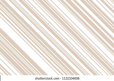 Elegant beige pattern with diagonal stripes. Simple, light geometric background. Vector illustration, rectangular, horizontal.
