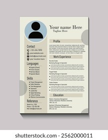 Elegant Beige Resume Template – Professional and Minimalist CV Design