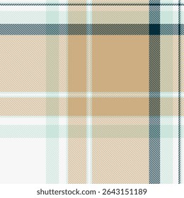 Elegant beige, teal, and white plaid pattern.  Subtle texture and muted color palette evokes a sense of calm and sophistication.