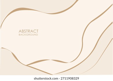 Elegante Vector sin costuras de onda beige Sutil Vector de baldosas de línea fluida mínima para Anuncios sociales, cabeceras de Sitio web y fondo de diseño de embalaje