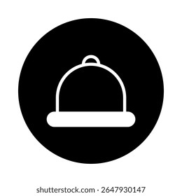 Elegant bellhop service symbol with a simple design on a black and white background and classic