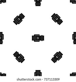 Elegant belt pattern repeat seamless in black color for any design. Vector geometric illustration