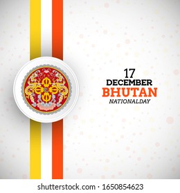 Elegant Bhutan national day illustration with unique Bhutan flag vector background.