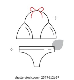 Elegant Bikini Swimwear Vector Icon Design