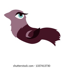 Elegant bird. Green eyes. Vector image.Illustration amulet.
