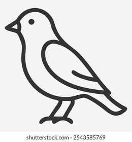 Elegant Bird Icon Line Art , Minimalist Symbol of Grace and Freedom.