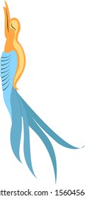 Elegant bird, illustration, vector on white background.