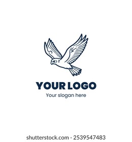 "Elegant Bird Logo Design with Bold Outline and Modern Touch"

