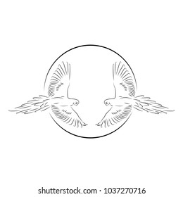 elegant bird logo design template