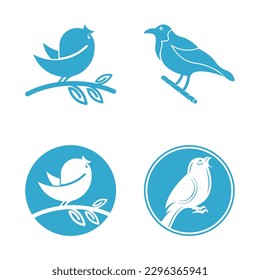 Elegant bird logo icon design and symbol vector template