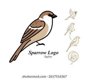 elegant bird logo vector illustration
