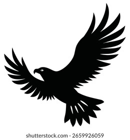 Elegant Bird Silhouette Vector Isolated on White Background