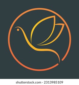 Elegantes plantillas de diseño de logotipo de una sola línea de pájaro
