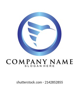 Elegant bird symbol logo design