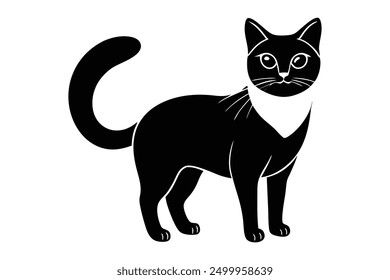 Elegant Birman Cat Silhouette Art Design