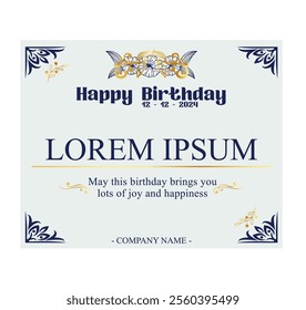 An elegant birthday card design with engraved gold and navy envelopes, giving a luxurious and meaningful impression to celebrate special moments.